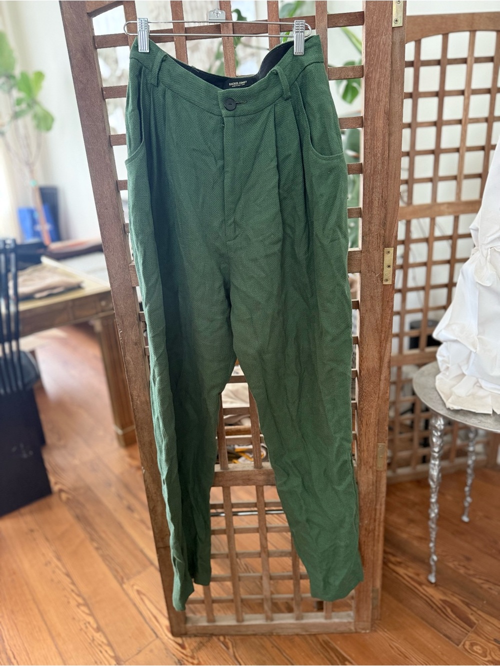 Rachel Comey Olive Green Pleated Chinos